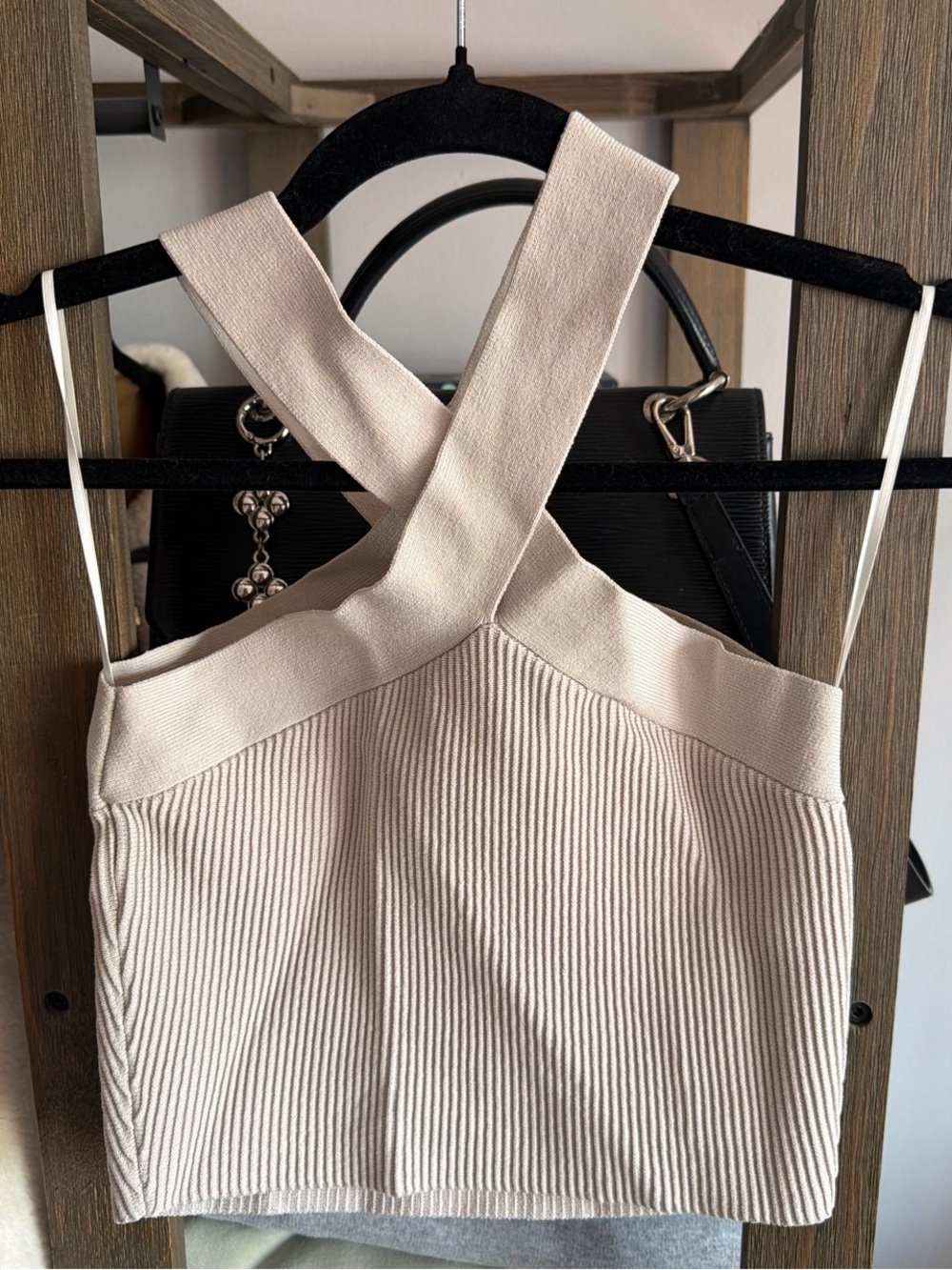Aritiza Babaton Halter Ribbed Knit Top